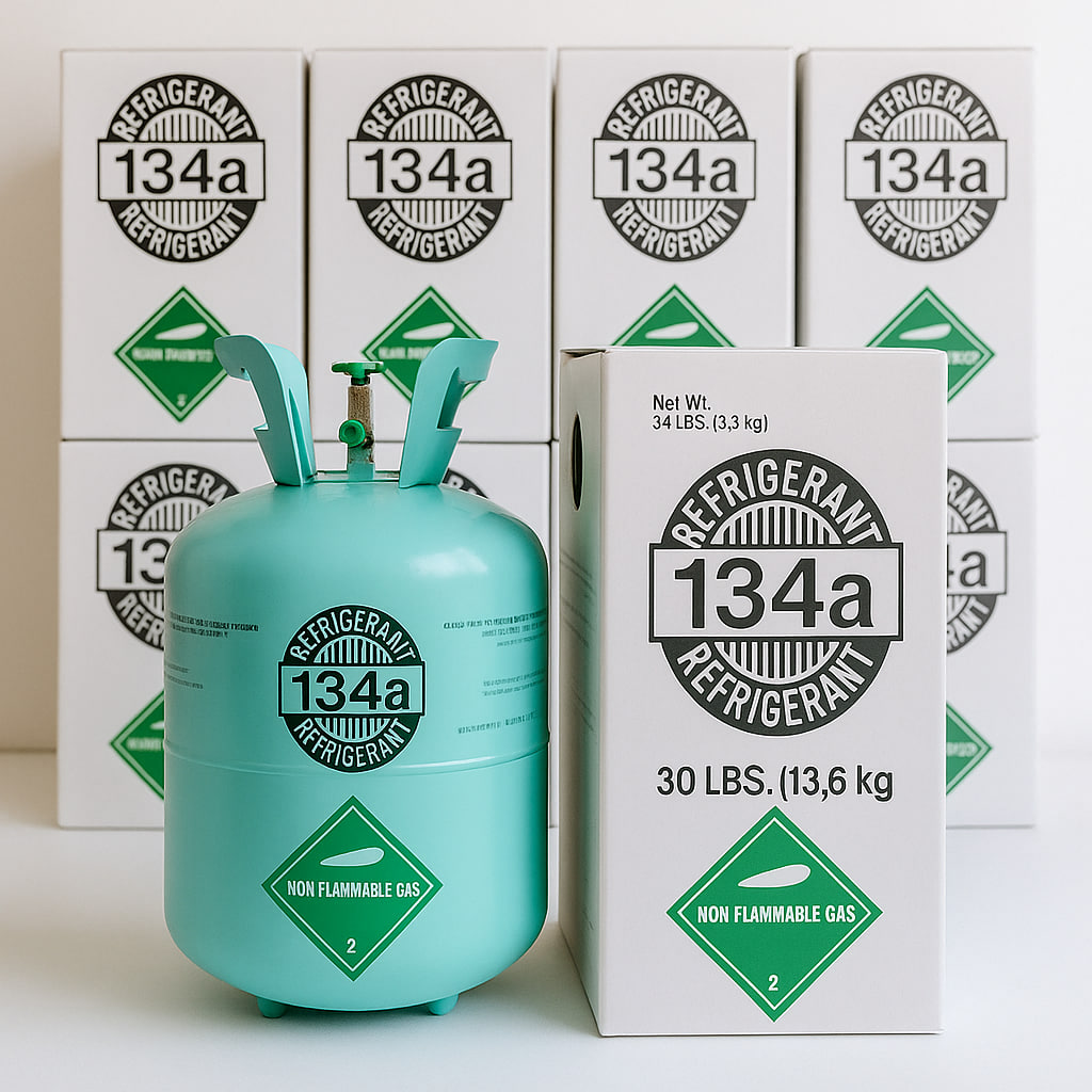 R-134a Kältemittel für Fahrzeugklimaanlagen – Flasche 30 lb (13,6 kg)